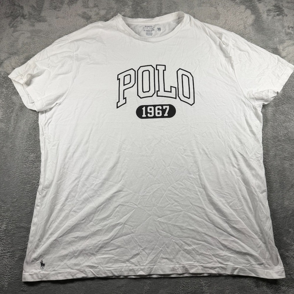 Polo Ralph Lauren Men's XXL White 1967 Graphic T Shirt Classic Fit